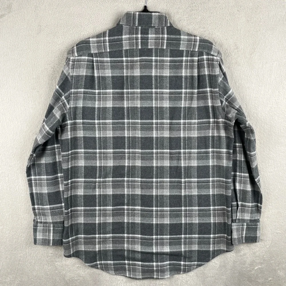 Polo Ralph Lauren Flannel Shirt Mens Medium Classic Fit Gray Plaid Pony Cozy